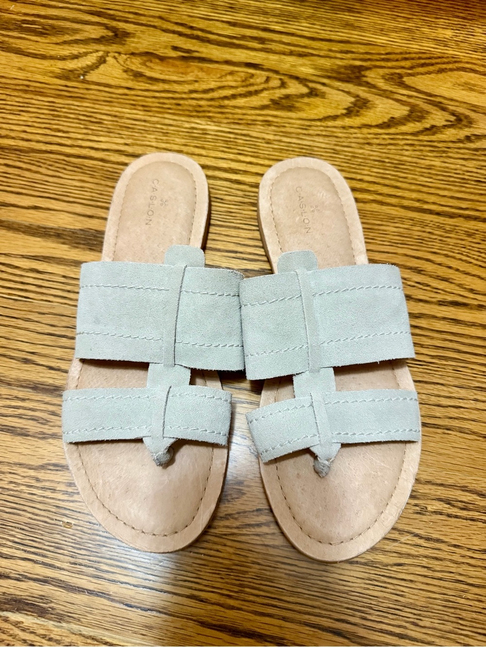 Caslon Beige/Gray Suede Sandals